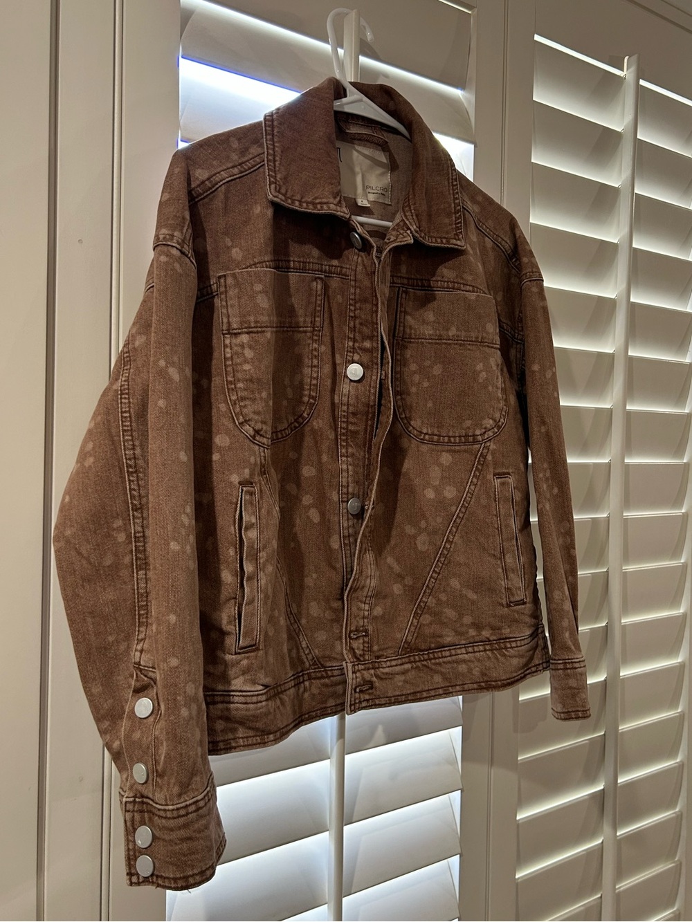 Pilcro Brown Fawn Print Denim Jacket - Picture 4 of 6